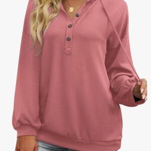 Saloogoe Women’s Lightweight Hoodie V Neck Sweatshirt. Size M.